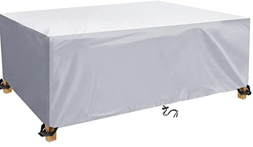 DKHLYB Housse Salon de Jardin,150x100x75cm Housse de Table Jardin Rectangulaire, Couverture de Protection Meubles ​Bâche Salon de Jardin Imperméable Anti-UV 420D Tissu Oxford Bache Table Exterieur