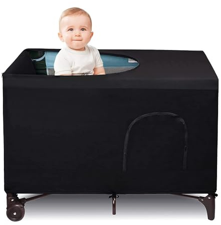 Funvalley Surperfect Rideau de lit pour berceau avec maille extensible et respirante, tente de camping et protection solaire jusqu'à 102 cm × 76 cm pour la sécurité du sommeil des enfants, intérieur