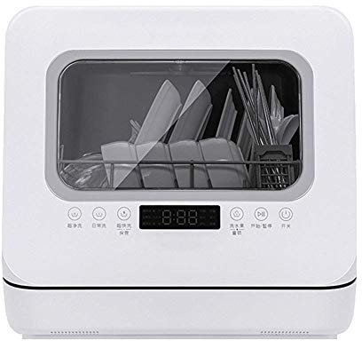 Lave-Vaisselle de Table Comptoir Portable Compact, Encastrable, avec 6 Couverts, Anti Stockage, avec Fonction de Lavage de Fruits et Légumes