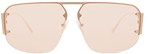 SOJOS Trendy Aviator Sunglasses Mens Womens Retro Metal Rimless Frame Shades Lentes De Sol Para Mujer SJ1192 Brown