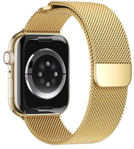 Bracelets Compatible Avec Bracelet Apple Watch SE 44mm 45mm Ultra 2 49mm 42mm 46mm,Bracelets iWatch Homme/Femme,Band Acier Inoxydable Metal Milanais Magnetique pour Apple Watch Serie 10 9 8 7 6 5 4 3