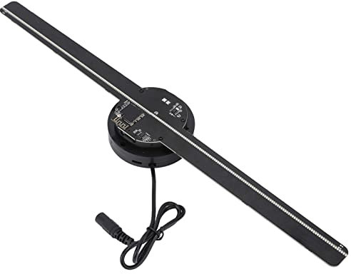 Ventilateur D'hologramme 3D, Affichage Publicitaire de Projecteur D'hologramme 3D de 16,5 Pouces avec 224 Perles de Lumière LED pour Halloween, Magasin, Bar, Casino (Prise UE)