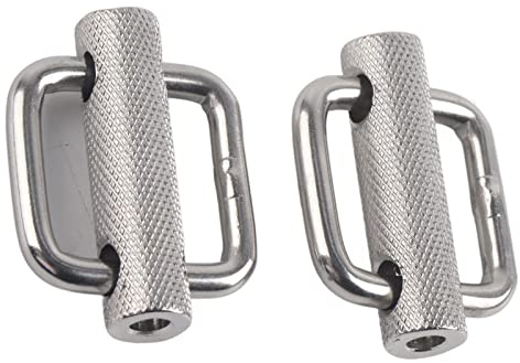 Bältesspänne 50 mm metall, rektangulärt skjutspänne, 2 stycken skjutspänne, rektangulära justerbara räfflade rullbältesspännen gjorda av 316 rostfritt stål (50 mm)