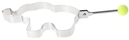 MAGICLULU Molde de Acero Inoxidable para Huevos Fritos Mango Elefante | Forma Creativa y Única, Adecuado para Cocinar y Repostería Casera, Acabado Plata