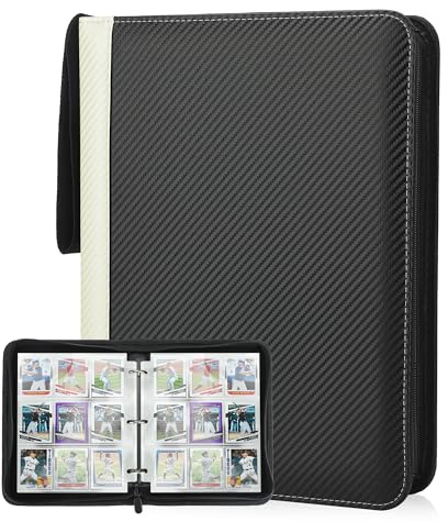Deoyibu Album de cartes à collectionner pour 900 cartes, album de collection avec 9 compartiments et 50 pages pour organiseur de cartes, reliure en polyuréthane, pour cartes de sport, MTG, TCG