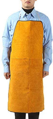 Zuasdvnk Schweißschürze aus Leder, - und schwer entflammbar, robuste Arbeitsschürze, mehrfarbig, Refer to