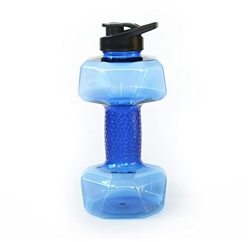 CHDWEY Dumbbells Dumbbell Water Bottle Sports Fitness Drinking Bottle for Men Women Training Cup Leakproof Outdoor Camping Drinker Bottles(Blue)