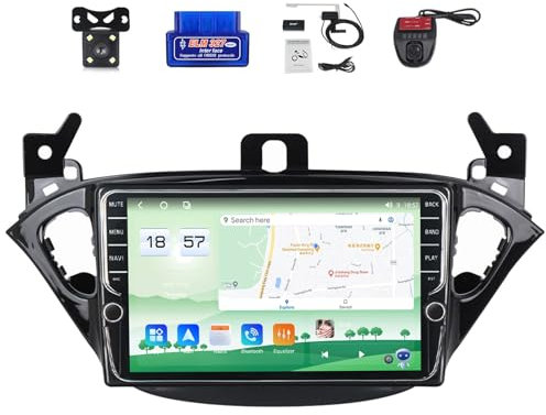 Autoradio 2 DIN Bluetooth 5.0 Android 12 Stereo per Opel Corsa 2014-2019,Auto Player Digitale con Touchscreen da 9,Carplay Android Auto Supporta SWC RDS/FM AM Radio/GPS/Dab+(K500S)