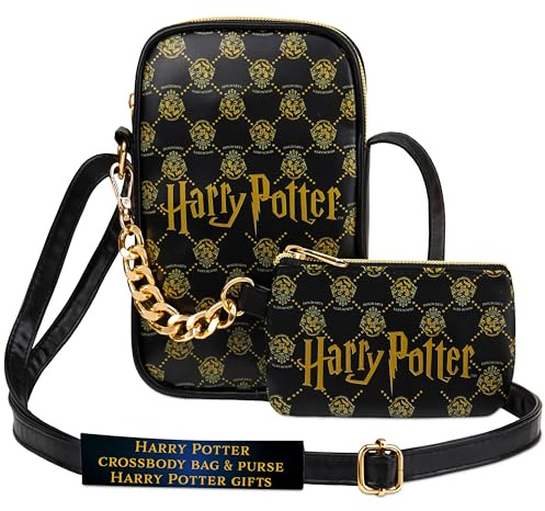 Get Trend Harry Potter Borsetta Bambina Ragazza Donna Borsa a Tracolla Moda e Portamonete con Cerniera per Shopping Viaggi Regalo per Lei (Nera Harry Potter)