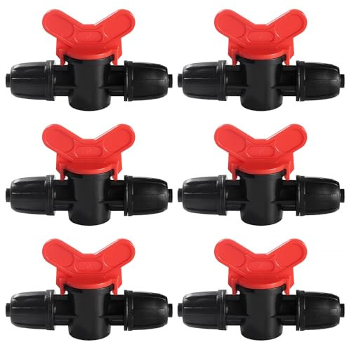 VooGenzek 6 Pièces 8/12 mm Vanne Commutation D'Irrigation, Irrigation Pipe Valve Switch, Robinets de Verrouillage pour Système D'irrigation Goutte à Goutte, pour 12mm Tuyau