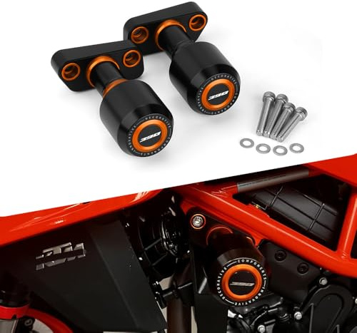 Modeer Motorrad Sturzpads Kompatibel mit DUKE 390 2024 2025 Rahmen Slider Sturzschutz Produkt Aufwertung duke 390 390duke zubehör (390-orange)