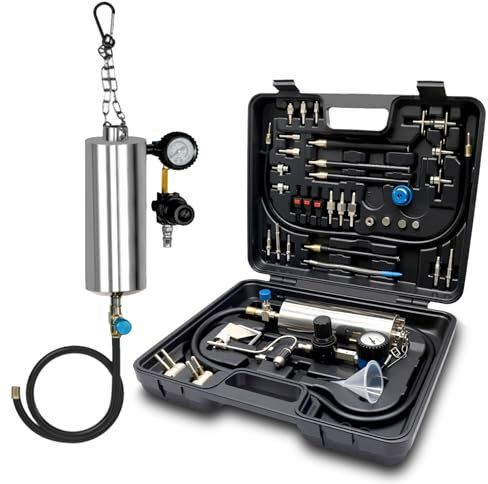 Juego de limpiador de inyectores de combustible y sistema de combustible, 1000 ml, 10 bar (150 psi) – Limpieza sin desmontaje para colectores de admisión, válvulas de admisión, válvula de mariposa y