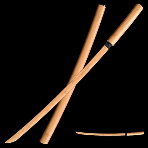 HJHUUA Katana in bambù Naturale,Pratica di Arti Marziali Kendo,Spade in Legno da 101 cm,Bokken Fatto a Mano
