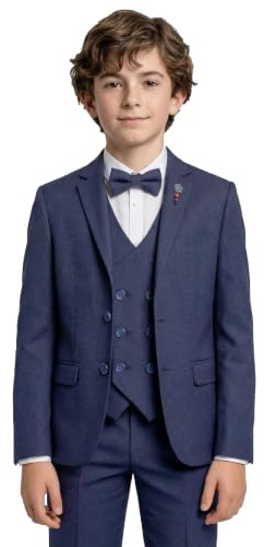 SIRRI Traje Formal Texturizado para niño, Conjunto de 5 Piezas, Traje de comunión para PAJE, Tamaño 11 Años EU