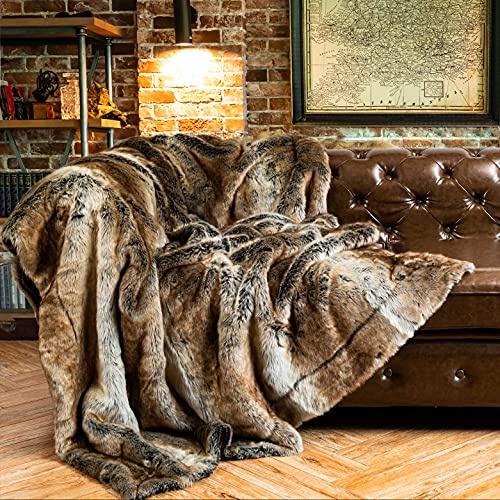 Battilo Luxus Kuscheldecke aus Kunstpelz 150x200 cm Braun - Flauschige Wurfdecke Warm Weich Fuzzy für Sofa Couch Bett, Home Decor Wohnzimmer Schlafzimmer