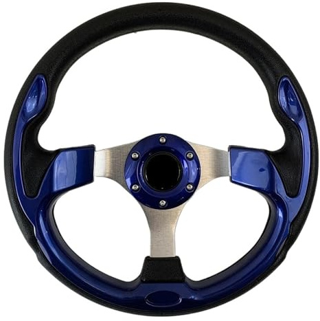 Volante da Corsa Volante Universale per Auto da Corsa in PU 13 Pollici 320 Mm Volante Sportivo da Drifting(Blu)