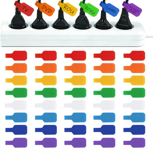 80 Piezas Etiquetas para Cables | Etiquetas Multicolores y Escribibles Marcador de Cables para La Gestión y Identificación de Cables