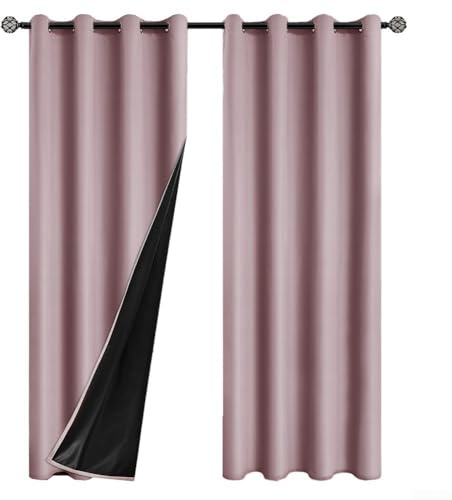 Tende oscuranti per tutte le stanze, tessuto spesso per isolamento termico, occhielli per apertura e chiusura scorrevoli, facile da pulire, colore: grigio