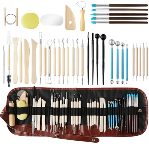 LetCart 40 Pezzi Strumento per Modellare l’Argilla, Strumenti Argilla, Attrezzi Ceramica, Attrezzi per Modellazione di Das e Ceramica, Kit Ceramica Fai da Te Perfetta per Professionisti o Principiant