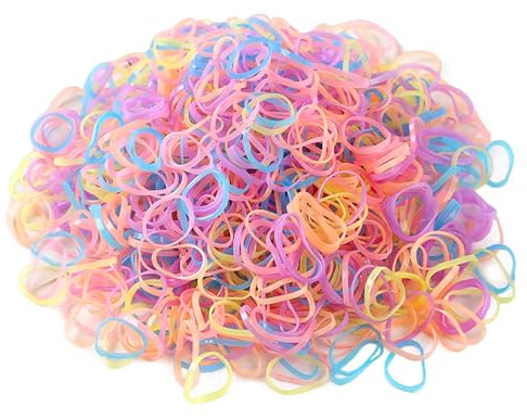 2000 Pcs Elastic Hair Bands, Colourful Mini Rubber Bands for Hair Styling, Small Hairs Elastics for Girls Braids and Wedding Hairstyles, Strong TPR Hairs Elastics for Women and Little Ones