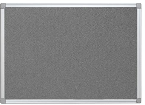 Q Connect Filz-Pinnwand/Anschlagtafel, 900 x 600 mm, mit Aluminiumrahmen, Grau