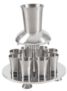 Yair Emanuel Anodized Aluminum Kiddush Fountain with Nine Cups