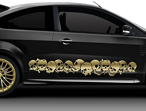 Grandora Autoaufkleber Totenköpfe 2er Set Auto Tuning Sport Tattoo schwarz X7155