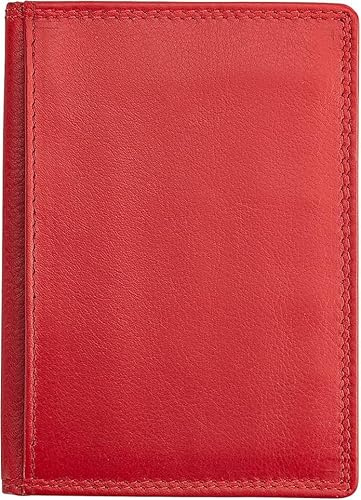 Josephine Osthoff EC-Karten und Ausweisetui Herren Leder Kreditkartenetui Kartenetui Damen RFID-Schutz Slim Wallet Card case mit Geldscheinfach (935), Farbe:Kirsche