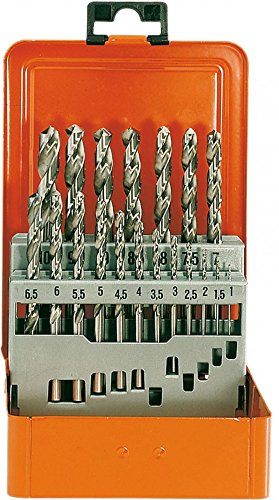 Projahn Spiralbohrer Kassette TURBO (19-teilig, mit Zylinderschaft, aus dem Vollen geschliffen, lange Lebensdauer; je 1 Ø 1 – 10 mm um 0,5 steigend) 60314