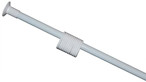 DUSCHVORHANG STANGE TELESKOPSTANGE DUSCHSTANGE 150-270 cm WEIß inkl. Ringe LANG Teleskop Duschvorhangstange
