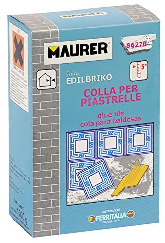 Colla per Piastrelle 5Kg Maurer per Incollaggio di piastrelle, gres e ceramiche