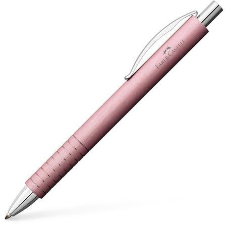 FABER-CASTELL - Kugelschreiber Essentio Aluminium Rosé, Mine B | Eloxierter Aluminiumschaft mit dokumentenechter Großraummine