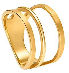 Heideman Ring Damen aus Edelstahl gold farbend matt Damenring für Frauen mit