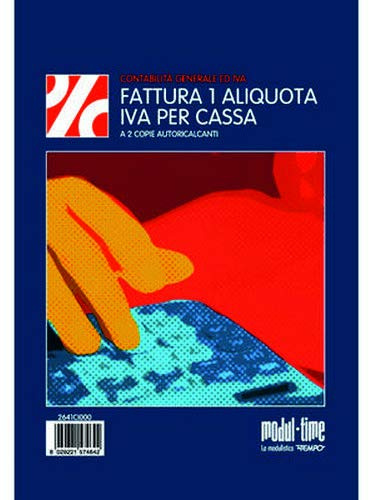 Blocco da 50 Fatture ad 1 Aliquota 21,5x14,8cm a Doppia Copia