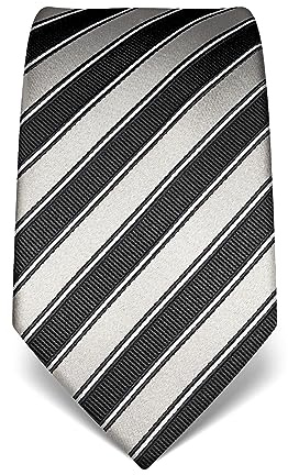Vincenzo Boretti Herren Krawatte reine Seide gestreift edel Männer-Design zum Hemd mit Anzug für Business Hochzeit 8 cm schmal/breit
