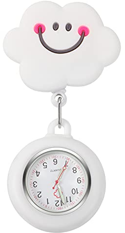 Montre Infirmiere pour Blouse, Montre de Broche, à Gousset D'infirmière,Clip Rétractable et Personnalisable, Aiguilles Lumineuses,Étui en Silicone,Cadeau pour Les Médecins et Infirmières
