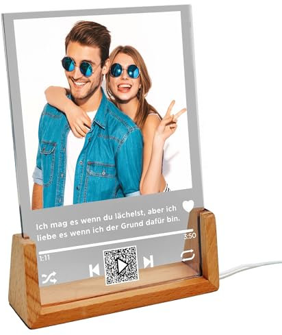 MyPrezzie Spotify Song Cover Design Glas Bild | Personalisierte Foto Geschenke für Sie & Ihn |13x18cm| Geschenke für Frauen, Männer, Partner und beste Freunde | Couple Geschenke
