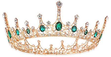 Grün Strass Krone, Krone Hochzeit Diadem, Krone Tiara Braut, Tiara Krone für Frauen, Verwendet bei Schönheitswettbewerben, Hochzeiten, Partys, Brautkopfbedeckungen