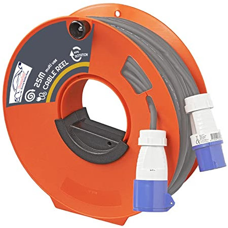 Cable Reel Empty 25m Reel - Caravan and Camping Electric Hook Up Lead Cable Wire Storage - Also Great for Garden Hoses, Household Wires, Ropes a...