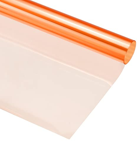 sourcing map Gel-Farbfilterpapier, Polyesterfolie, 40 x 50 cm, orange, 85 C, für Fotostudio, rote Scheinwerfer, 2 Stück