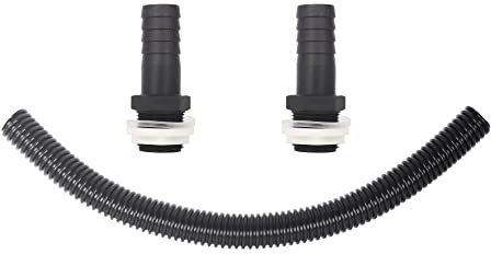 Water Butt Connector Kit - 25mm Downpipe Link for 2 Rain Barrels, Storage Tanks - Flexible Pipe 0.5m With Fittings