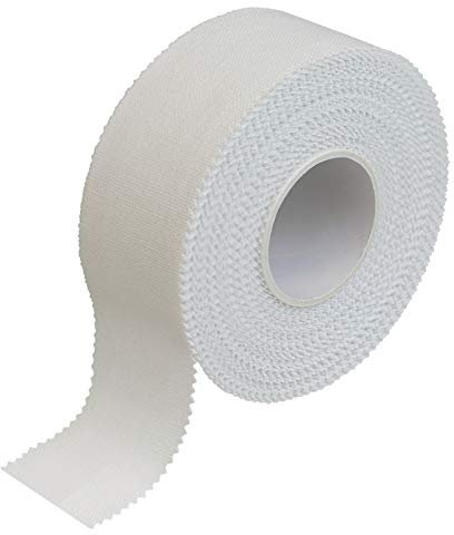 BB Sport Nastro Adesivo Dita 2,5cm x 10m Nastro Sportivo 1/3 / 6/12 / 24 Rotoli Sport Tape 100% Cotone Bianco Non Elastico, Quantità:3 Rotoli