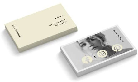 Visitenkarten personalisiert | mit Foto | Design Influencer # 2 | 2-seitig | Querformat | Menge + Farbe + Papier zur Auswahl | selbst gestalten | hochwertiger Druck (Gelb, 1000 Stück)