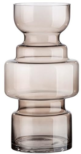 GILDE Deko große Vase Glasvase XL - Moderne Blumenvase aus Glas - Herbst Deko Winter Weihnachten - Farbe: Braun Höhe 30 cm