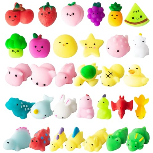 Nestling Kawaii Mochi Squishy Toys – Mini Squishies Soft Squeeze Spielzeug – Niedliche Tiere Früchte Squishy Spielzeug gegen Stress – Belohnung Geschenke Geburtstag Kinder Mädchen