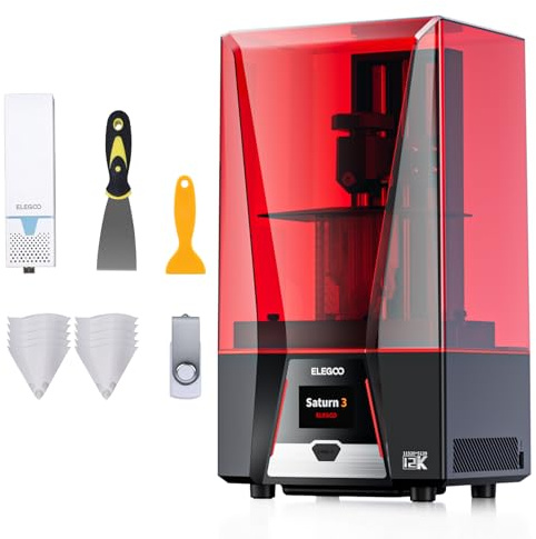 ELEGOO Saturn 3 Imprimante 3D MSLA en Résine UV Avec Écran LCD Monochrome 12K de 10 pouces, Purificateur d'Air et Protecteur d'Écran, 218,88 x 122,88 x 250 mm³, Plus Grande Taille d'Impression