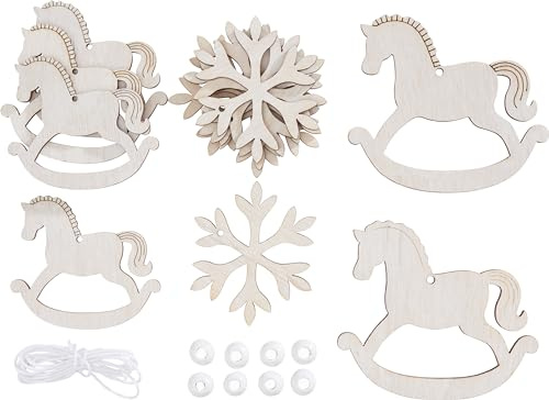 VBS Streuteile Set Schaukelpferde 21 Teile aus Sperrholz für Winterdekoration ideal für Karten Geschenke Tischdeko und floristische Arrangements