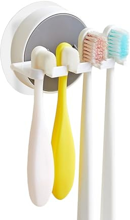 PRINZEPS Hochwertiger Zahnbürstenhalter Wand ohne Bohren - Selbstklebend - Aufbewahrung für Erwachsene und Kinder Zahnbürsten Halter Wasserdicht Badezimmer