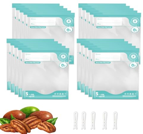 Annalocker 20 Sacs de Rangement pour Scellant sous Vide, 21×22cm Sacs Réutilisables pour Scellant Alimentaire sous Vide, Idéal pour la Conservation des Aliments en Camping Vacuum fresh bag