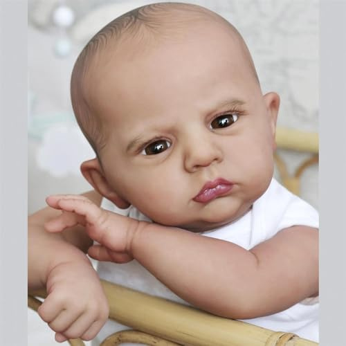 ZTZHYZR Reborn Baby 24 Zoll 60 cm Reborn Puppen Lebensecht Handgefertigte Niedlich Babypuppen wie Echt Puppe Junge Weichkörper Baby Puppe Geburtstagsgeschenk für Kinder Spielzeug ab 3 Jahre